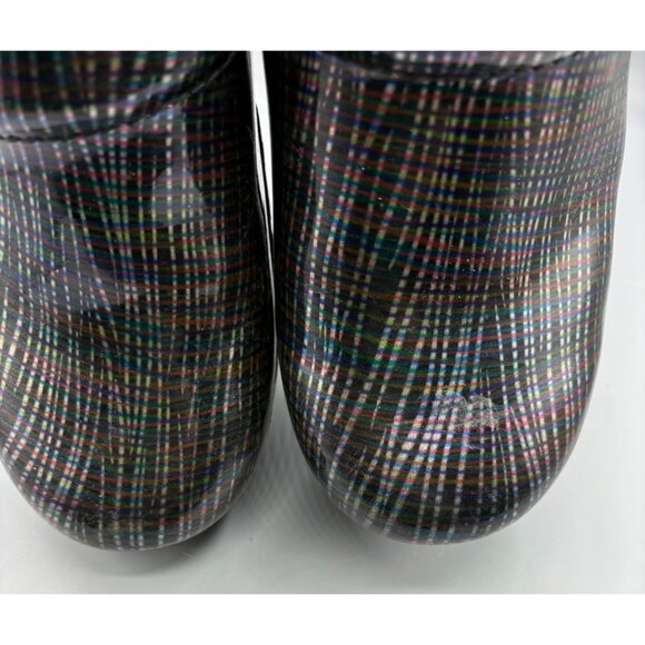 Dansko‎ XP 2.0 Womens Plaid Patent Leather Clogs Size 37 - Picture 3 of 8